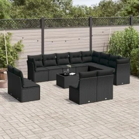 Set de sofás de jardín y cojines 13 pzas ratán sintético negro de , Conjuntos de jardín - Ref: Foro24-3250314, Precio: 805,55...