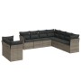 Set de muebles de jardín 9 pzas y cojines ratán sintético gris de , Conjuntos de jardín - Ref: Foro24-3217840, Precio: 551,35...