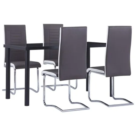 Juego de comedor 5 piezas cuero sintético gris de , muebles para cocinas y comedores - Ref: Foro24-3053012, Precio: 431,14 €,...