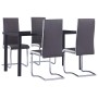 Juego de comedor 5 piezas cuero sintético gris de , muebles para cocinas y comedores - Ref: Foro24-3053012, Precio: 440,15 €,...