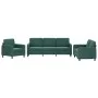 Dark green velvet 3-piece sofa set by , Sofas - Ref: Foro24-3201936, Price: 721,05 €, Discount: %
