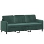 Juego de sofás 3 piezas terciopelo verde oscuro de , Sofás - Ref: Foro24-3201936, Precio: 735,26 €, Descuento: %