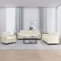 Cream velvet 3-piece sofa set with cushions by , Sofas - Ref: Foro24-3201962, Price: 756,02 €, Discount: %