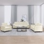 Juego de sofás con cojines 3 piezas terciopelo crema de , Sofás - Ref: Foro24-3201962, Precio: 771,70 €, Descuento: %
