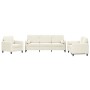 Juego de sofás con cojines 3 piezas terciopelo crema de , Sofás - Ref: Foro24-3201962, Precio: 771,70 €, Descuento: %