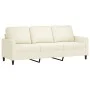 Cream velvet 3-piece sofa set with cushions by , Sofas - Ref: Foro24-3201962, Price: 756,02 €, Discount: %