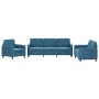 Juego de sofás 3 piezas terciopelo azul de , Sofás - Ref: Foro24-3201943, Precio: 726,06 €, Descuento: %
