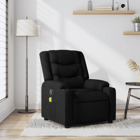 Sillón reclinable de masaje de tela negro de , Sillones - Ref: Foro24-374132, Precio: 266,38 €, Descuento: %
