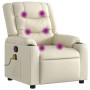 Sillón reclinable de masaje cuero sintético crema de , Sillones - Ref: Foro24-374124, Precio: 260,13 €, Descuento: %