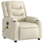 Sillón reclinable de masaje cuero sintético crema de , Sillones - Ref: Foro24-374124, Precio: 260,13 €, Descuento: %