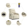 Sillón reclinable de masaje cuero sintético crema de , Sillones - Ref: Foro24-374124, Precio: 260,13 €, Descuento: %