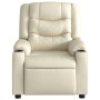 Sillón reclinable de masaje cuero sintético crema de , Sillones - Ref: Foro24-374124, Precio: 260,13 €, Descuento: %