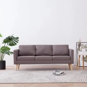 Sofá de 3 plazas de tela color gris topo de vidaXL, Sofás - Ref: Foro24-281366, Precio: 306,78 €, Descuento: %
