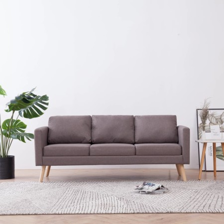 Sofá de 3 plazas de tela color gris topo de vidaXL, Sofás - Ref: Foro24-281366, Precio: 313,28 €, Descuento: %