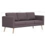 Sofá de 3 plazas de tela color gris topo de vidaXL, Sofás - Ref: Foro24-281366, Precio: 313,28 €, Descuento: %