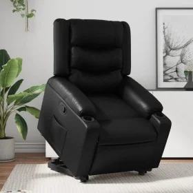 Black artificial leather liftable recliner chair by , Armchairs - Ref: Foro24-3206551, Price: 313,28 €, Discount: %