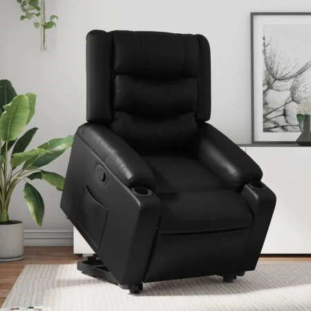 Black artificial leather liftable recliner chair by , Armchairs - Ref: Foro24-3206551, Price: 313,28 €, Discount: %