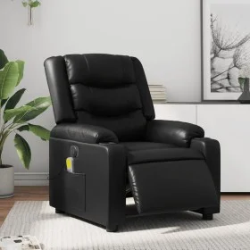 Black synthetic leather electric reclining massage chair by , Armchairs - Ref: Foro24-3206547, Price: 287,35 €, Discount: %