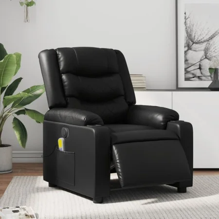 Black synthetic leather electric reclining massage chair by , Armchairs - Ref: Foro24-3206547, Price: 287,35 €, Discount: %
