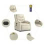 Sillón de masaje elevable eléctrico cuero sintético crema de , Sillones - Ref: Foro24-3206564, Precio: 386,97 €, Descuento: %
