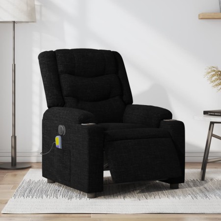 Sillón reclinable de masaje eléctrico tela negro de , Sillones - Ref: Foro24-3206572, Precio: 302,38 €, Descuento: %