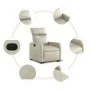 Cremefarbener Hebe-Liegestuhl aus Kunstleder von , Sessel - Ref: Foro24-3206750, Preis: 273,84 €, Rabatt: %