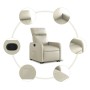 Sillón reclinable elevable cuero artificial color crema de , Sillones - Ref: Foro24-3206750, Precio: 254,20 €, Descuento: %