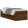 Brown oak bed frame with drawers 75x190 cm by , Beds and slatted bases - Ref: Foro24-3207363, Price: 155,59 €, Discount: %