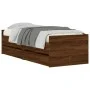 Brown oak bed frame with drawers 75x190 cm by , Beds and slatted bases - Ref: Foro24-3207363, Price: 155,59 €, Discount: %