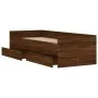 Brown oak bed frame with drawers 75x190 cm by , Beds and slatted bases - Ref: Foro24-3207363, Price: 155,59 €, Discount: %