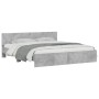 Estructura de cama con cabecero gris hormigón 180x200 cm de , Camas y somieres - Ref: Foro24-3207465, Precio: 215,89 €, Descu...
