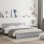 Estructura de cama con cabecero gris Sonoma 180x200 cm de , Camas y somieres - Ref: Foro24-3207467, Precio: 177,98 €, Descuen...