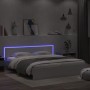 Estructura de cama con cabecero y luces LED blanca 200x200 cm de , Camas y somieres - Ref: Foro24-3207581, Precio: 224,54 €, ...