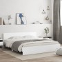 Estructura de cama con cabecero y luces LED blanca 200x200 cm de , Camas y somieres - Ref: Foro24-3207581, Precio: 224,54 €, ...