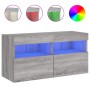 Mueble de TV de pared con luces LED gris Sonoma 80x30x40 cm de , Muebles TV - Ref: Foro24-837207, Precio: 59,24 €, Descuento: %