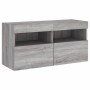 Mueble de TV de pared con luces LED gris Sonoma 80x30x40 cm de , Muebles TV - Ref: Foro24-837207, Precio: 59,24 €, Descuento: %