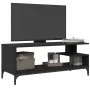 Mueble de TV madera de ingeniería y acero negro 102x40x41 cm de , Muebles TV - Ref: Foro24-842411, Precio: 52,34 €, Descuento: %