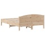 Estructura de cama con cabecero madera maciza pino 140x200 cm de , Camas y somieres - Ref: Foro24-842594, Precio: 114,79 €, D...