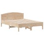 Estructura de cama con cabecero madera maciza pino 135x190 cm de , Camas y somieres - Ref: Foro24-842606, Precio: 110,75 €, D...