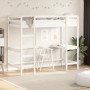 Cama alta con escritorio madera maciza pino blanca 90x200 cm de , Camas y somieres - Ref: Foro24-842851, Precio: 277,13 €, De...