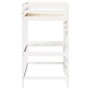Cama alta con escritorio madera maciza pino blanca 90x200 cm de , Camas y somieres - Ref: Foro24-842851, Precio: 277,13 €, De...