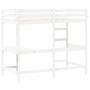 Cama alta con escritorio madera maciza pino blanca 90x200 cm de , Camas y somieres - Ref: Foro24-842851, Precio: 277,13 €, De...