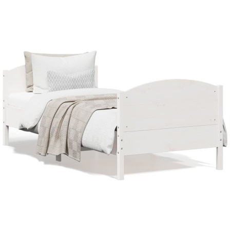 Estructura de cama con cabecero madera pino blanco 75x190 cm de , Camas y somieres - Ref: Foro24-842575, Precio: 103,61 €, De...