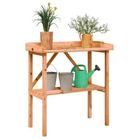 Mesa para plantas con estante madera abeto marrón 78x38x82,5 cm de , Soportes para macetas - Ref: Foro24-156350, Precio: 55,3...