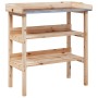 Mesa para plantas con estantes madera maciza abeto 78x38x82,5cm de , Soportes para macetas - Ref: Foro24-156352, Precio: 68,4...