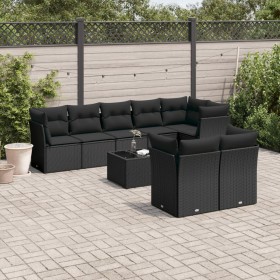 Set de sofás de jardín 8 piezas y cojines ratán sintético negro de , Conjuntos de jardín - Ref: Foro24-3217915, Precio: 576,6...