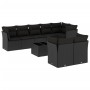 Set de sofás de jardín 8 piezas y cojines ratán sintético negro de , Conjuntos de jardín - Ref: Foro24-3217915, Precio: 576,6...