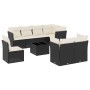 Set de sofás de jardín 8 piezas y cojines ratán sintético negro de , Conjuntos de jardín - Ref: Foro24-3217936, Precio: 515,6...