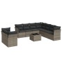 Set de sofás de jardín 10 pzas con cojines ratán sintético gris de , Conjuntos de jardín - Ref: Foro24-3217850, Precio: 595,0...