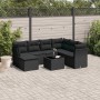 Set de sofás de jardín 8 piezas y cojines ratán sintético negro de , Conjuntos de jardín - Ref: Foro24-3217995, Precio: 480,6...